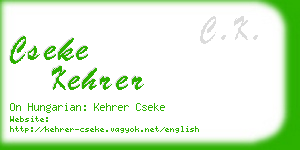 cseke kehrer business card